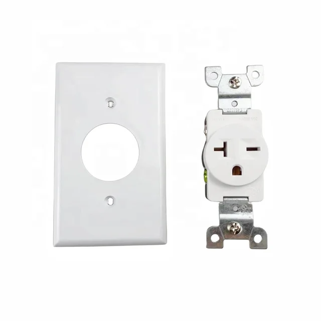 Hot Sales 1-Gang White Single Outlet Receptacle Plastic Standard Wall Plate