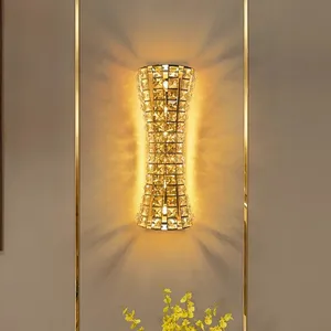 LED Crystal Wall Lamp for Living Room Bedroom Bedside or Corridor Stainless Steel Body Wall Light