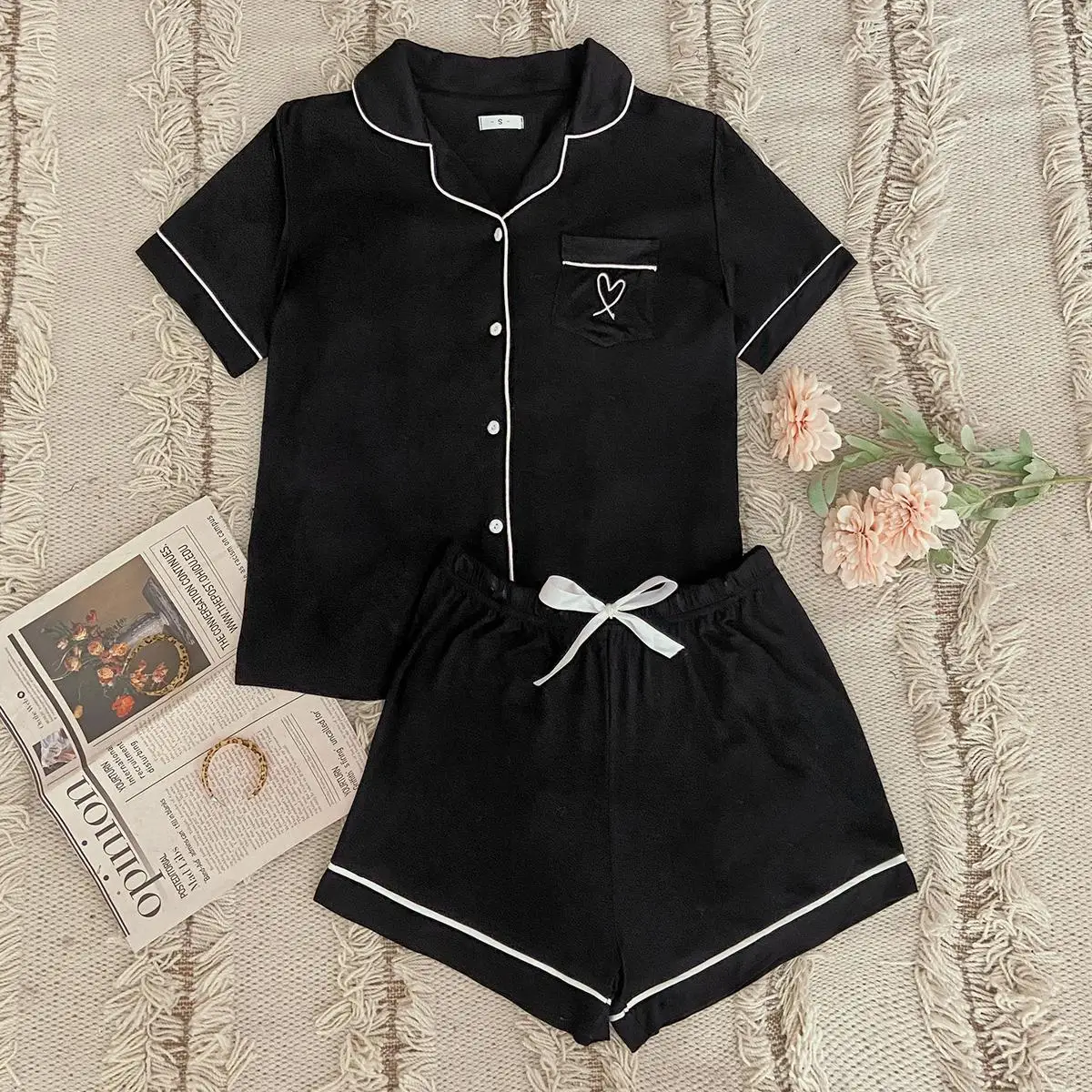 2021 Fashion Pijamas Solid Color Summer 