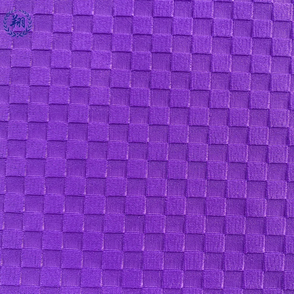 Custom Nylon Spandex Checker Board Weave Jacquard Fabric Quick-Dry Plain Style for Girls Sportswear Lingerie Swimwear