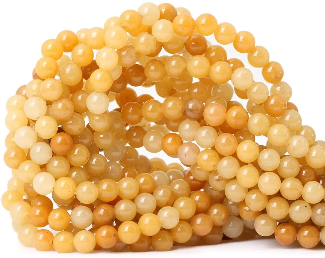 thumbnail image 2 of Round Orange Jade Loose Beads Strand – 8mm Gemstone For Jewelry Making (15" Strand, DIY Necklace & Bracelet) 2 of 4