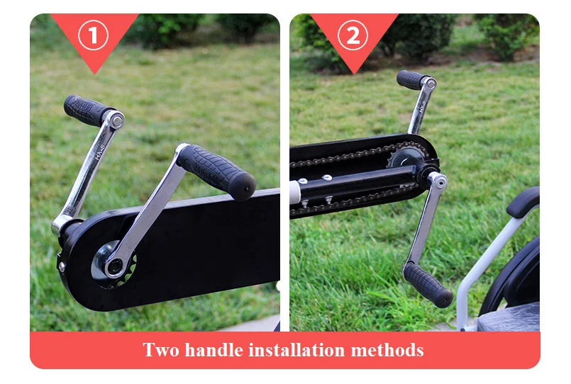 Foldable Three Wheel Handicap Hand-cranked Wheelchair Handcycle Manual Tricycle for Disabled