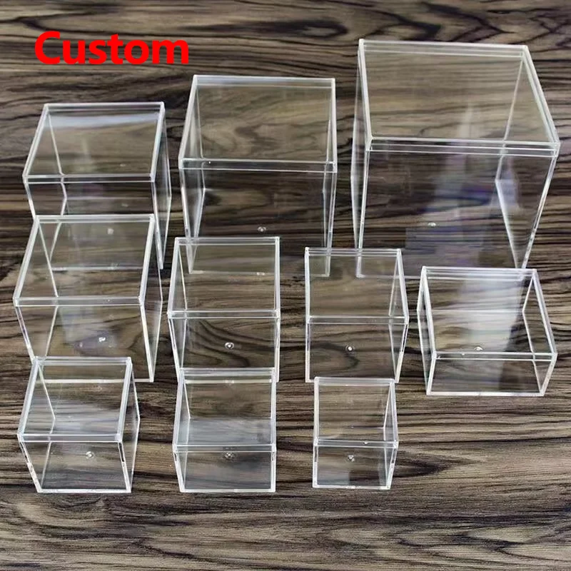 Factory Custom Large Small Acrylic Box Acrylic clear Boxes Display Big Acrylic Shoe Gift Candy Flower Storage Box