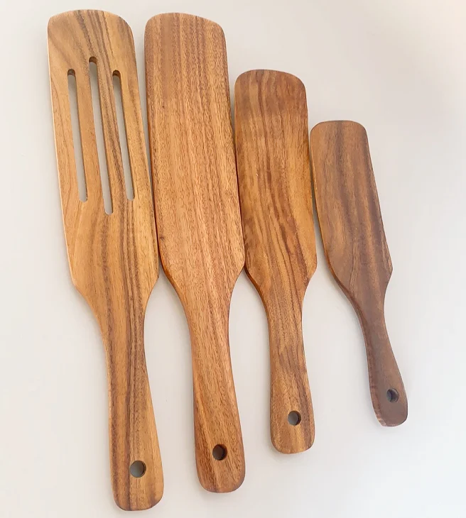 sustainable teak wooden cooking spatula teak kitchen utensil set