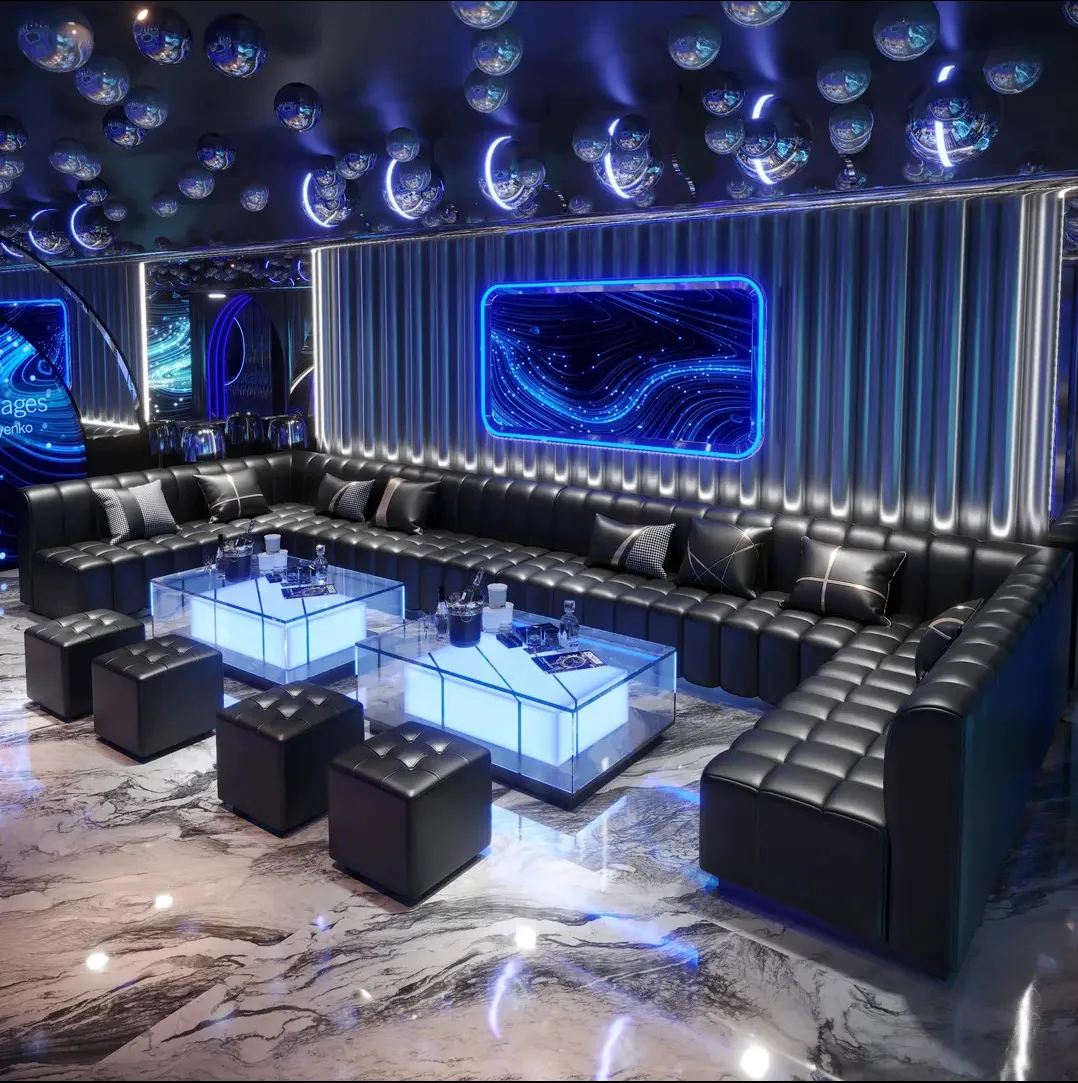 Pub Sofa Seat Modern L Shape Bar Booth Sofa Seating Button Tufted Fully