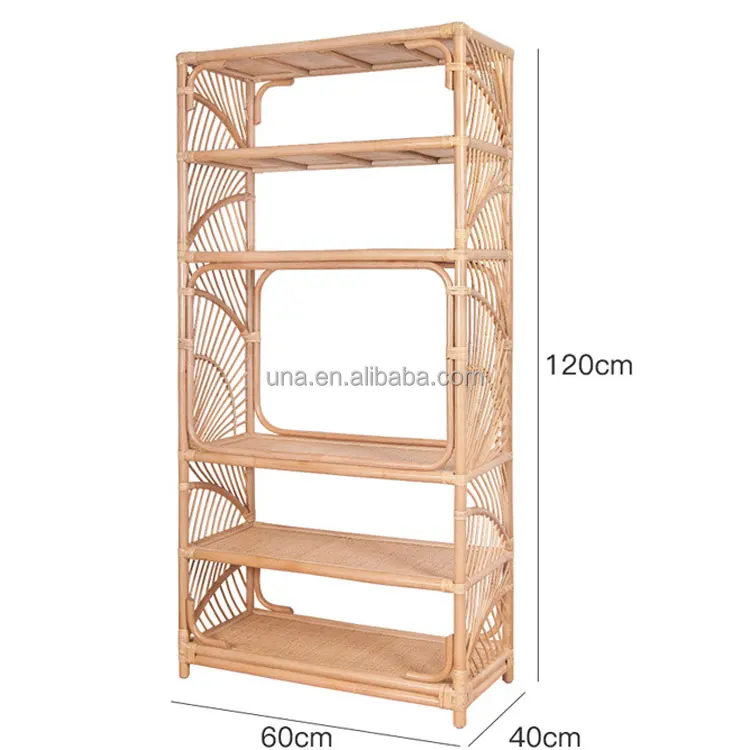 Nordic Natural Rattan Bookshelf Multilayer Storage Shelf Nursery