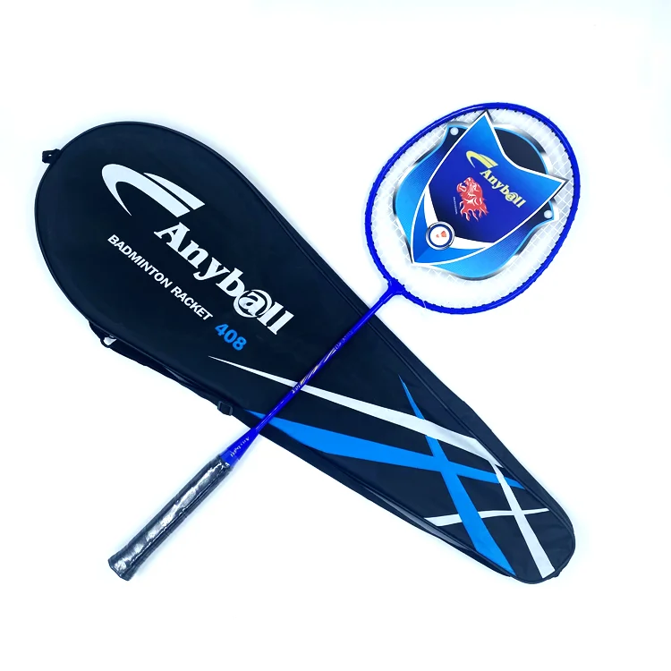 Wholesale Custom Unique Iron Steel Badminton Racket set  One Piece Custom Badminton Racquet with Bag factory