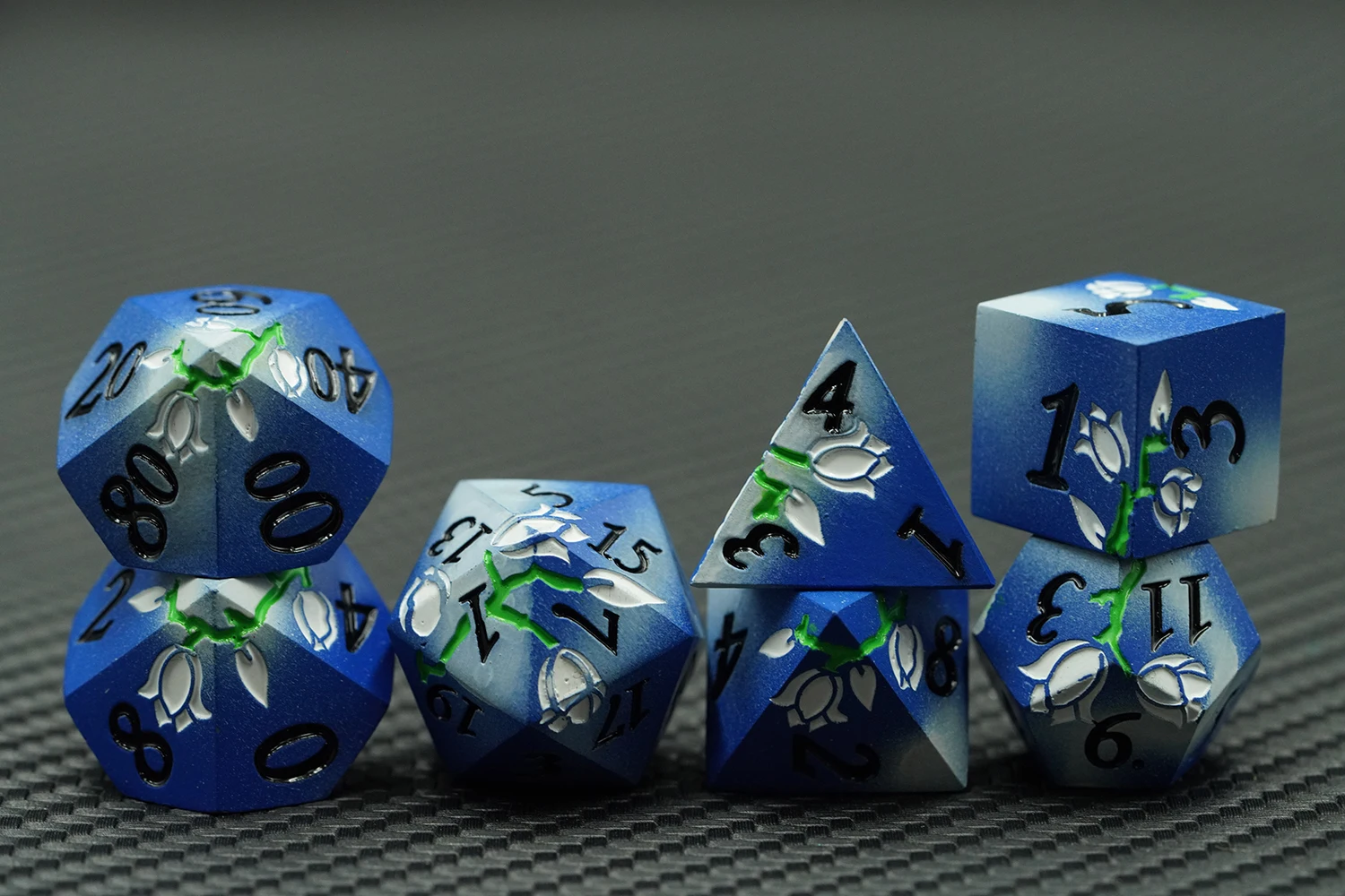 7pcs Metal D20 Polyhedral Dice Set Colorful Flower Rose Design Zinc Alloy Rpg Games Table Board for Role Playing Dnd RPG supplier