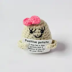 Poupée Pomme De Terre Positive Tricotée - Cadeau Mignon Pour Réconforter Vos Proches | Jouet Anti-Stress Et Porte-Bonheur