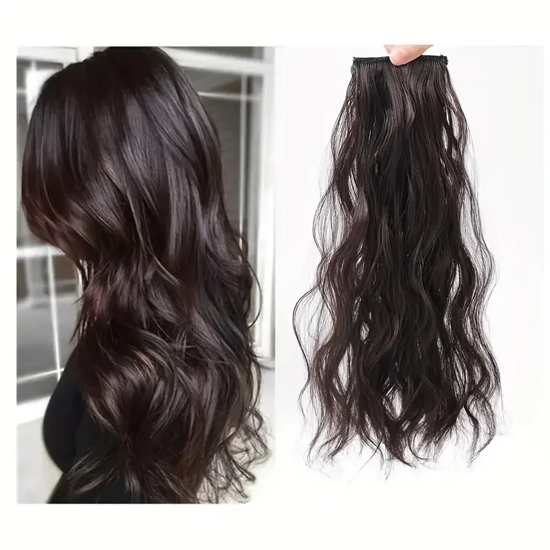 20 Zoll natürliche Welle synthetische Clip in Haarverlängerung 3 Stück BB Clip Haarteil_voghion.com