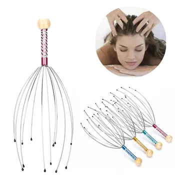 Handheld Octopus Head Scalp Massager Relaxation Relief Body Remove Muscle Tension Tiredness Metal Head Relax Massager