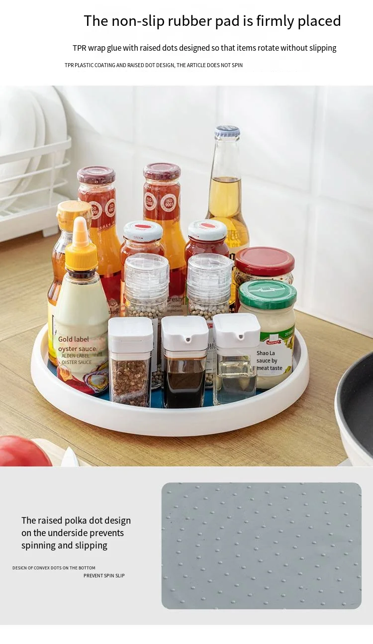 Kitchen rotating seasoning rack seasoning oil salt sauce vinegar round multifunctional organizing storage rack factory