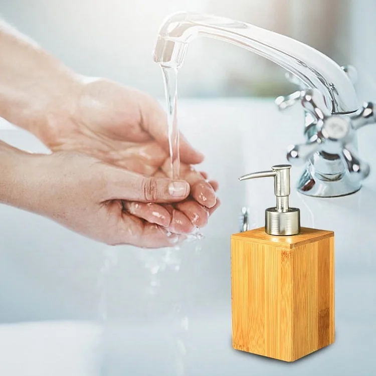 Bambus Seifenspender Hotel Restaurant Home Bathroom Hand Sanitized  Dispenser Eco Friendly Bamboo Kitchen Soap Dispenser