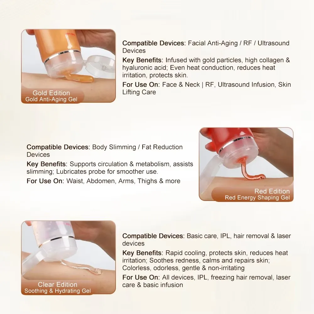 Professional Facial & Body Treatment Gel | Skin Rejuvenation, Lifting & Body Slimming Gel 10 Professional treatment gel collection for beauty salons and aesthetic clinics. Choose Skin Rejuvenation, Skin Lifting & Tightening, or Body Slimming Gel for compatible professional treatments. Professional Facial & Body Treatment Gel | Skin Rejuvenation, Lifting & Body Slimming Gel