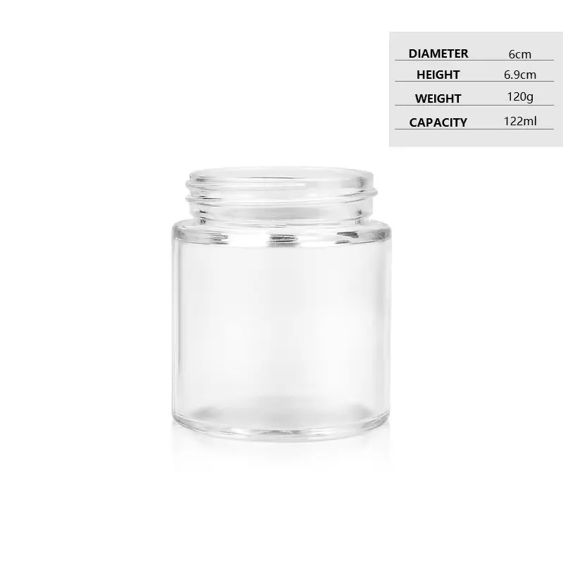 200ml Factory Direct Child Proof Rolling Container Honey Jar Cosmetic Clear Glass Bottles With CR Lid