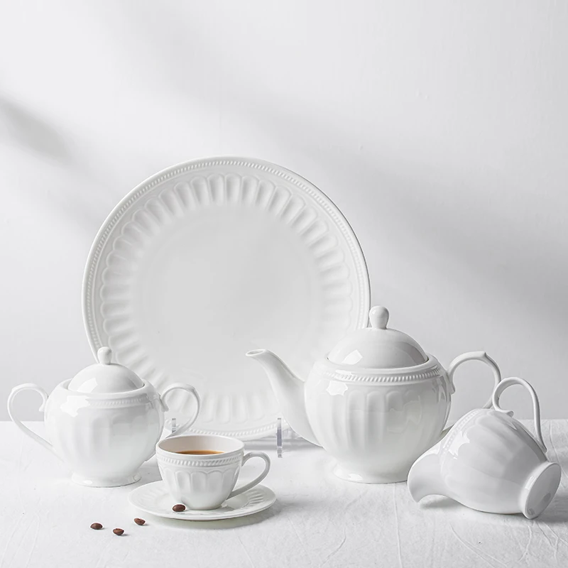 Dinnerware Sets Bone China Restaurant Plates Ceramic Dinner Set White Plates Sets Dinnerware Luxury Modern Tea Cup Plates Dishes