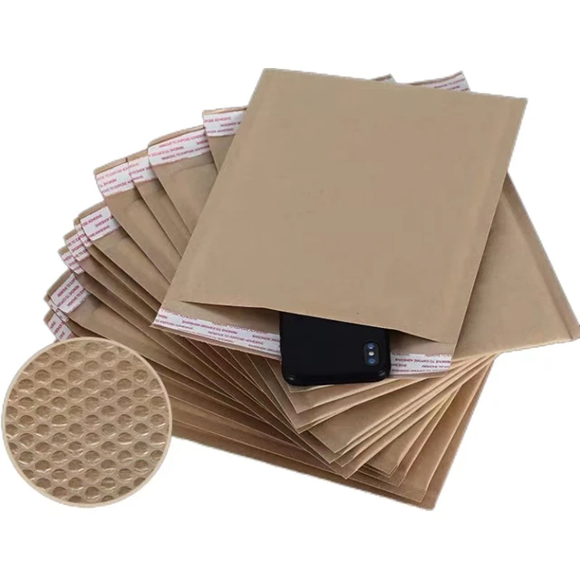 Custom Thick Kraft Bubble Mailer Envelopes 32*39cm Padded Wrap Bags Consumer Electronics Poly Kraft Paper Mail Packing Pouches