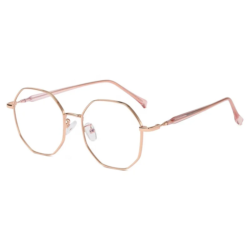 Optical Common Plain Glasses Irregular Metal Frame Reading Glasses for Teenagers Simple Eyeglasses