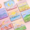 Oil painting landscape post-it notes