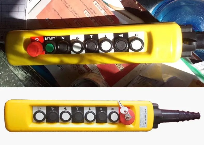 Double Speed Crane Push Button Switch with 8 Buttons and Emergency Stop XACA8913