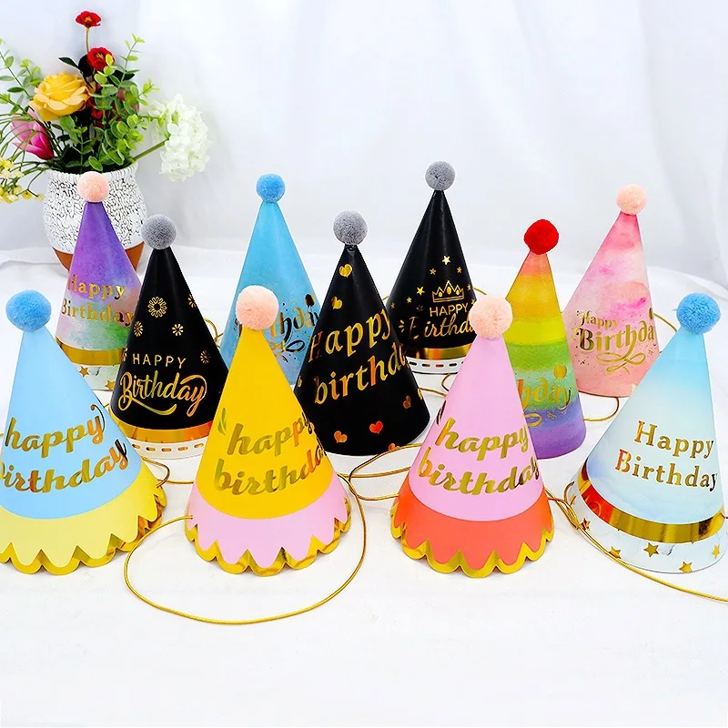 rainbow birthday party hats