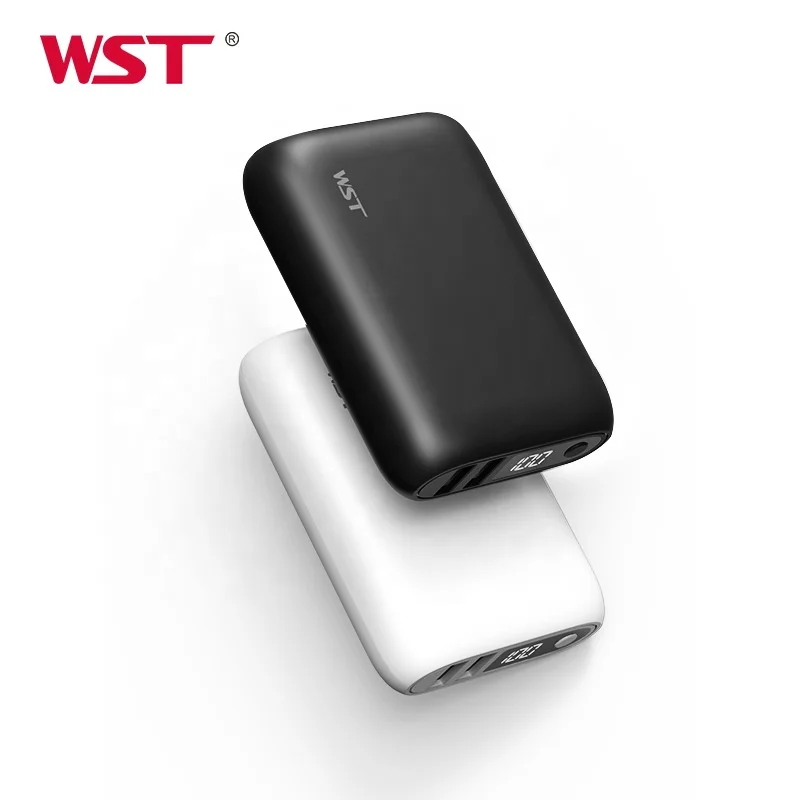 WST Hot Product 2024 LCD Digital Display Power Supply 10000mah Battery Bank Mobile Small Power Bank