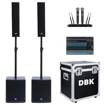 DJ Speaker System 10x3.5 Inch Column Speaker with 15 Inch Powered Active Subwoofer Professional Concert Speakers for Church
