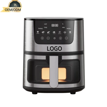 New 7.5L Popular Wholesale Kitchen Household Healthy Electric Digital Smart No Oil with Visual Window Air Fryer OEM Square PTFE
