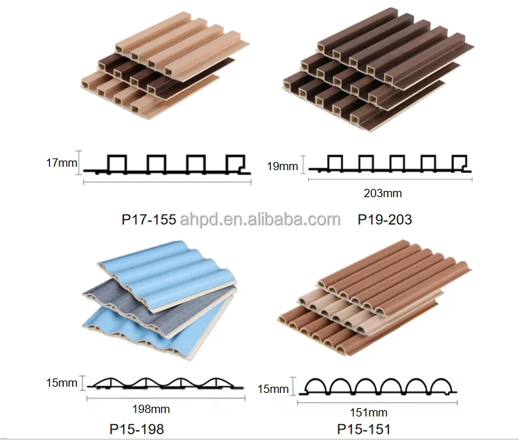 Interior Decorative 3D Fluted Wall Panel Cladding Indoor Wooden Grain ...