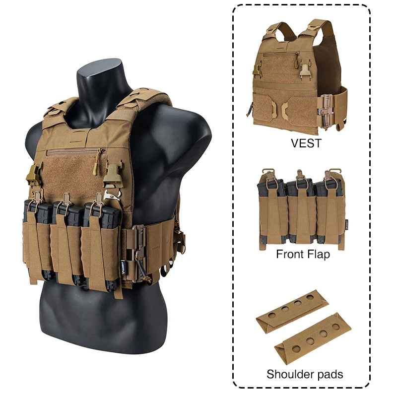 Gilet Tactique IDOGEAR FCSK 3.0 - Porte-plaque à Libération Rapide - Camo - NEUF