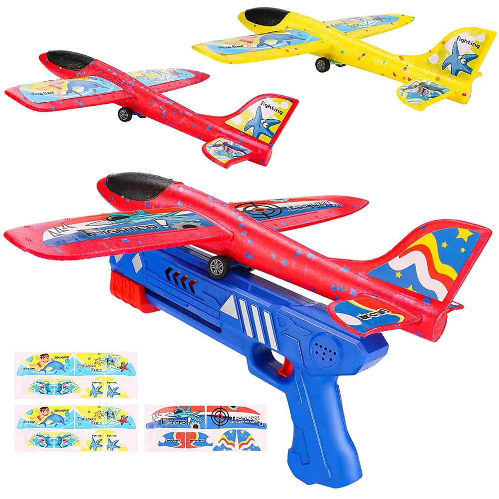 2022 New Coming Throwing Foam Plane With Airplane Launcher Oneclick