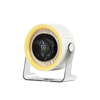 Quiet 100-Speed Smart Display USB Desk Fan Air Circulator Household Wall Mounted Cooling Personal Fans with Battery Power Source
