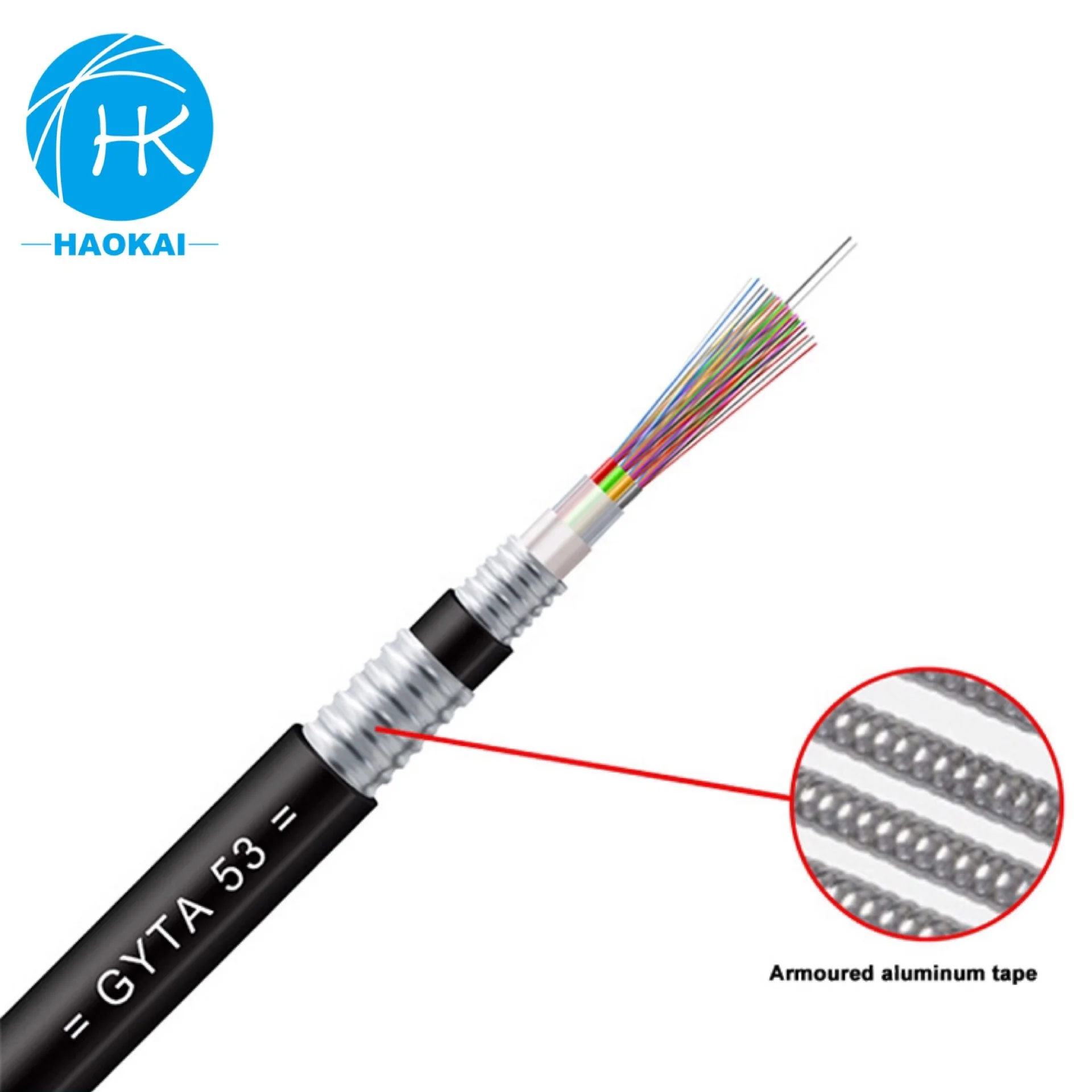 Outdoor Armored Optical Single Mode GYTA53 Fiber Cable