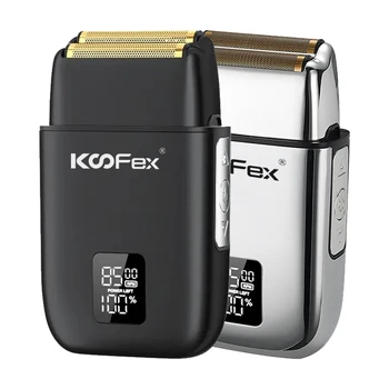 KooFex OEM/ODM USB Cordless Men Razor LCD Display Waterproof 8000RPM Dual Foil Shaver