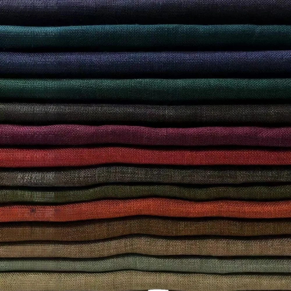 High Quality Washed Linen Dress Fabric Customized Delave Pure Linen Fabrics