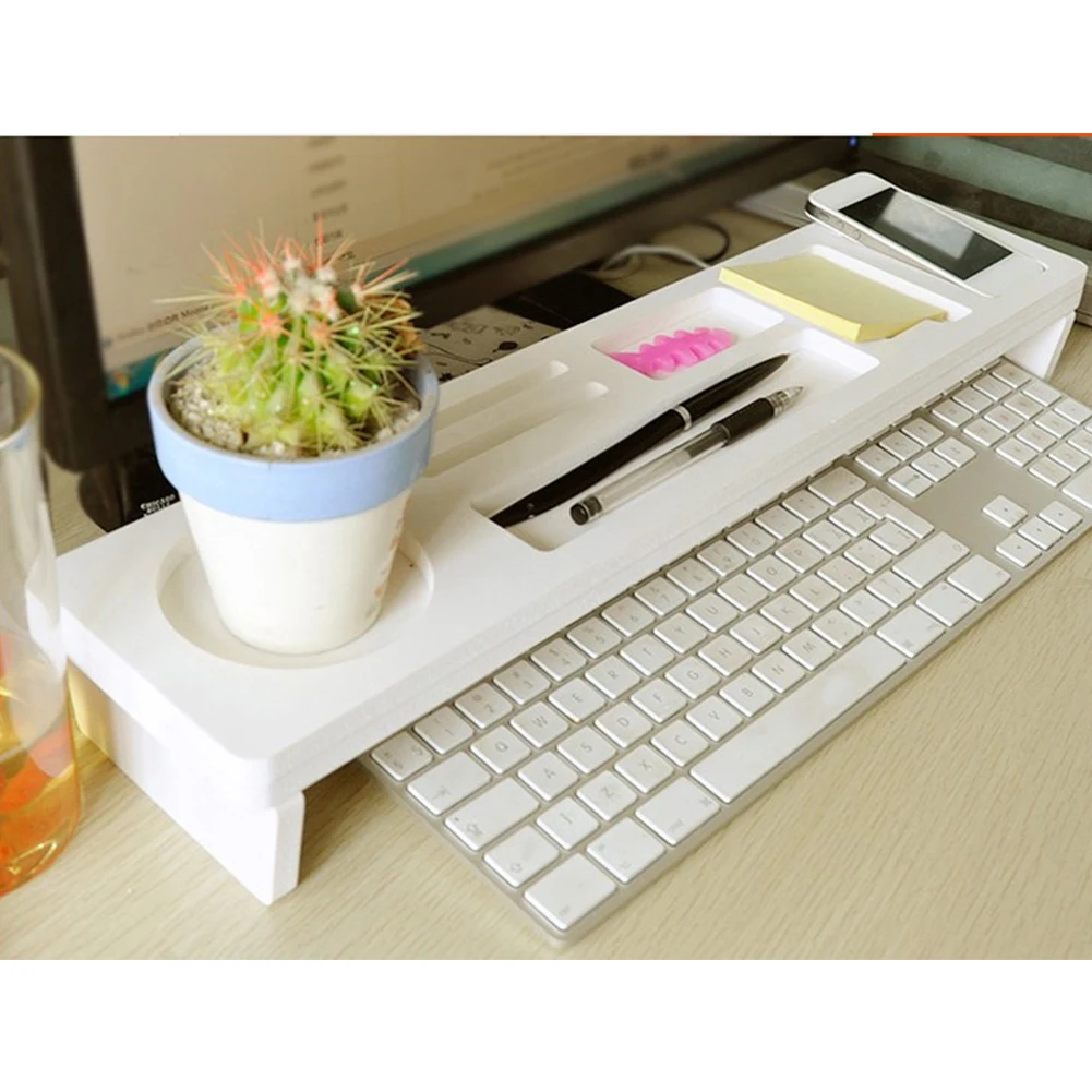 Настольная бамбуковая полка для компьютера офисные принадлежности креативная