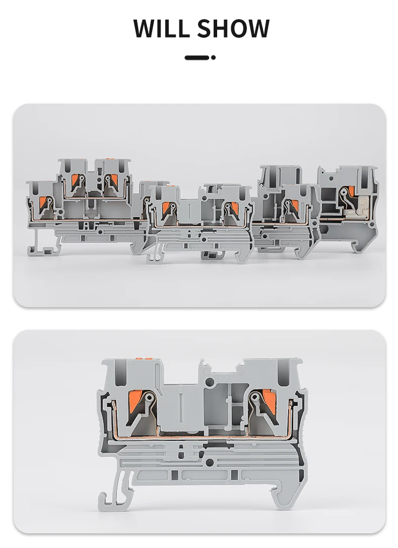 Push In Spring Connector Customizable 24A 800V Multi-level Push in Spring Quick Wiring Feed ...