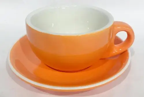 Best Seller Espresso Cup Pure Color Ceramic Coupe Shape Coffee Cup and Saucer Set