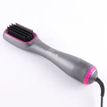 HY Hot Selling Hair Styler Electric Smart Brush Hair Straightener 2 in 1 PTC Heating  Ionic Hot Air Comb Dry For Man and Women