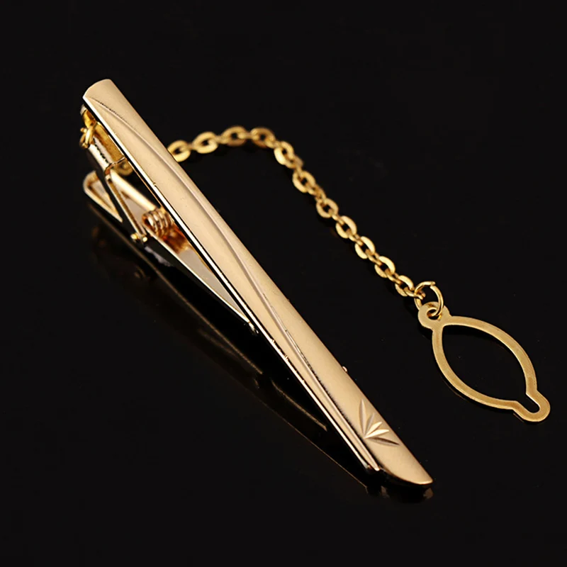 Vintage Chain Copper Stainless Tie Clip Bar Pin for Men