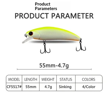 55 cm 47 g Sinking Micro Lure Minnow Full-Depth Bionic Plastic Artificial Hard Bait – Minnow – view 3