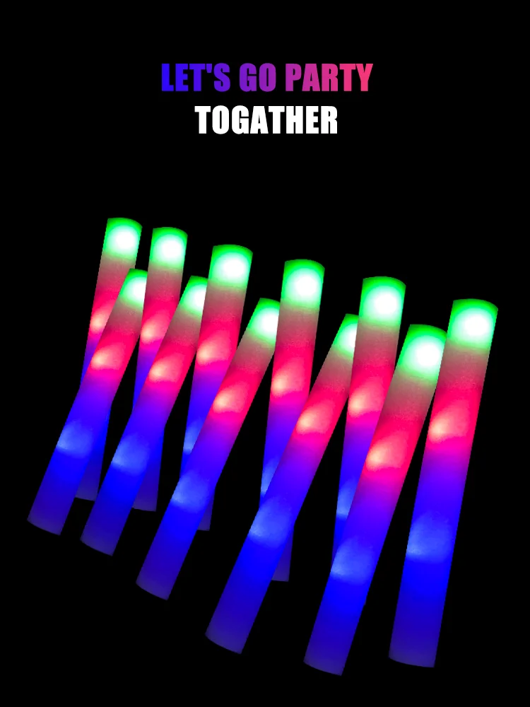 2023 Flashing Led Foam Stick Multi Color Changing Foam Led Light Up