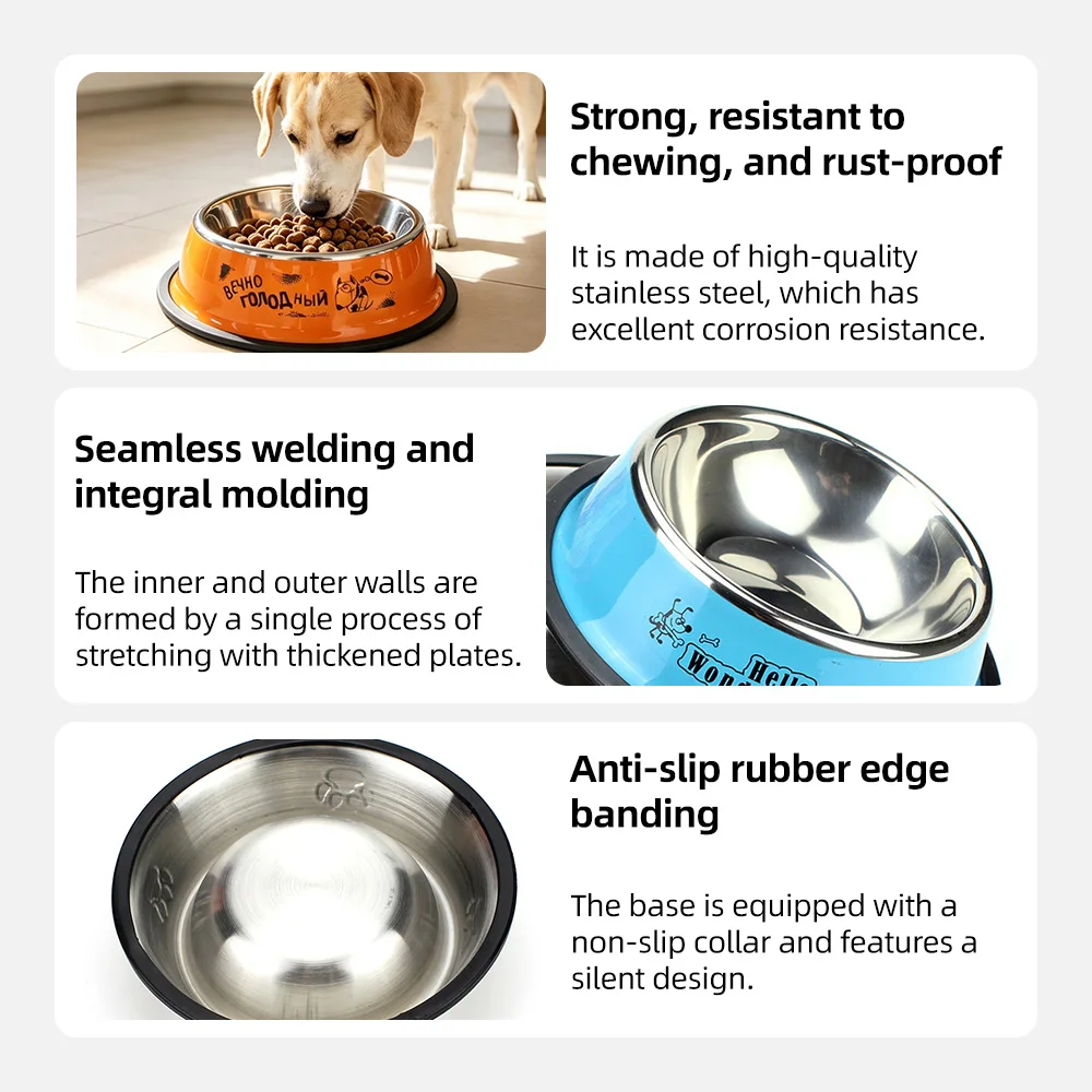 Wholesale Pet Bowls Multiple Colour Pet Food Container Non-slip 201 St - product detail 4