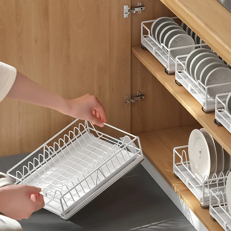 Ownswing Kitchen Pullout Dish Rack Drawer Drying Rack Sliding Bowls