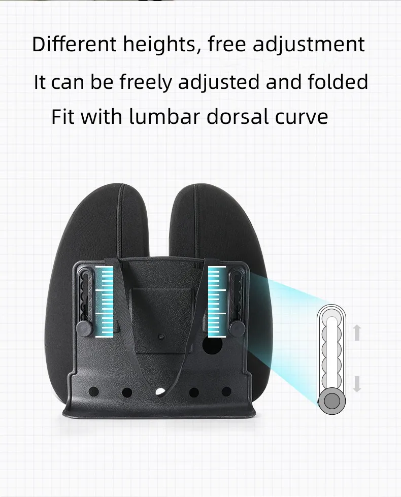 Kangkang  Backrest Cushion Memory Foam Car Seat Waist Support Back Cushion Back Rest Foldable