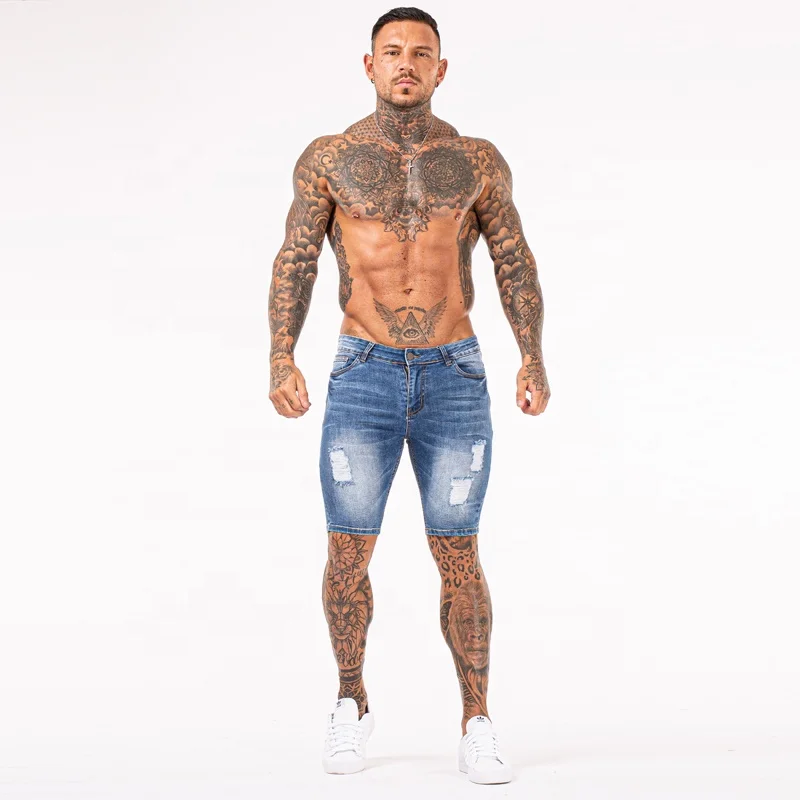 New Fashion Slim Fit Blue Washed Super Skinny Boys Ripped Pants