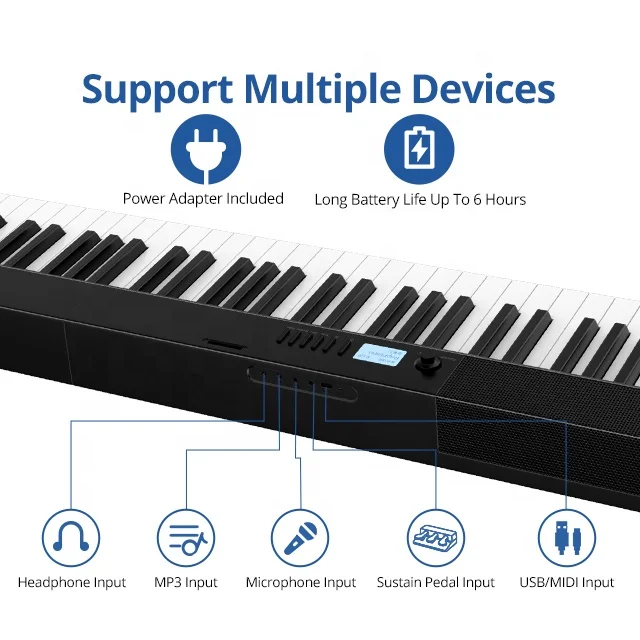 Terence V30 Piano Keyboard - Portable & Foldable Electric