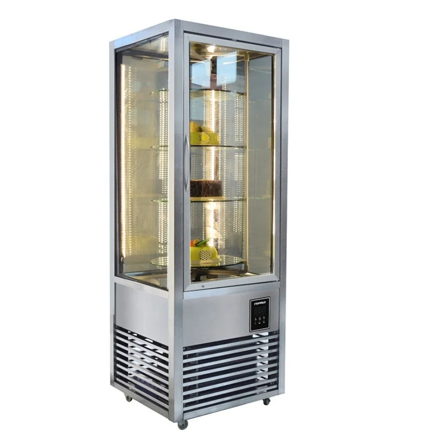 Supermarket Bakery Refrigerated Display Cases Rotating Cake Display Fridge