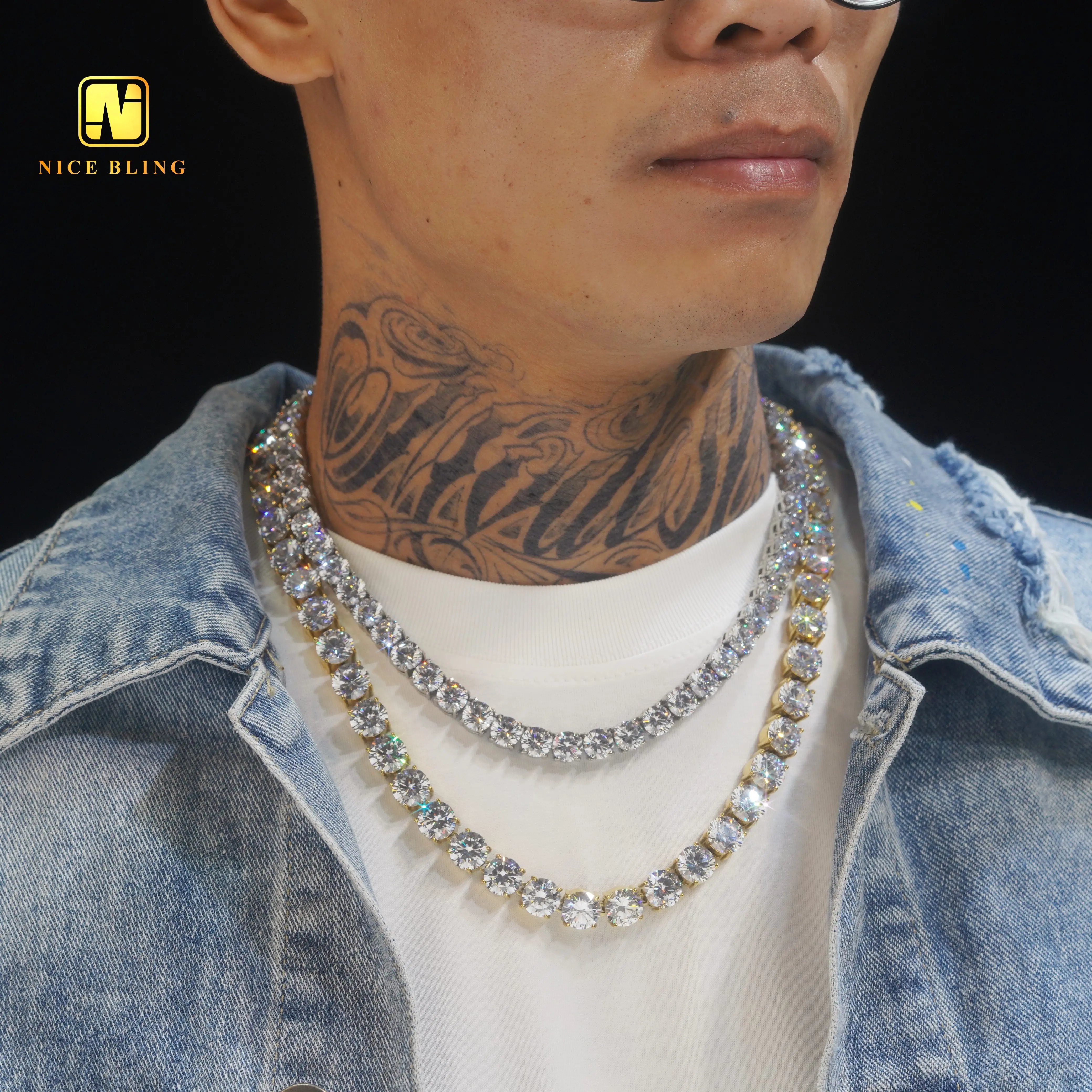 Wholesale Price 316L Stainless Steel Tennis Chain 8mm 10mm 5a Cz Diamond  Tennis Necklace and Bracelets for Men and Women