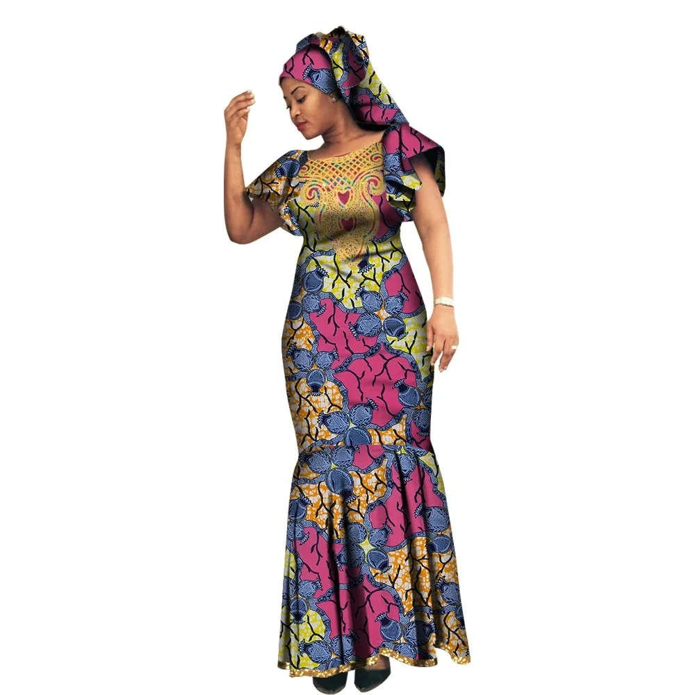New Style Long African Wax Formal Dresses Fashion Cotton Batik Evening  Dress African Traditional Formal Evening Dress
